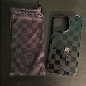Black Checkered IPhone 14 Pro Max Loopy Case